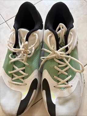 Nike Giannis Green, White & Black Athletic Sneakers